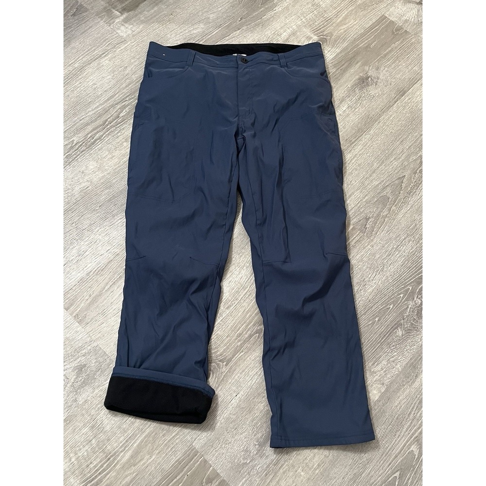 Orvis Pants Mens 40x30 Blue Fleece‎ Lined Stretch Cargo Hiking Winter Outdoor